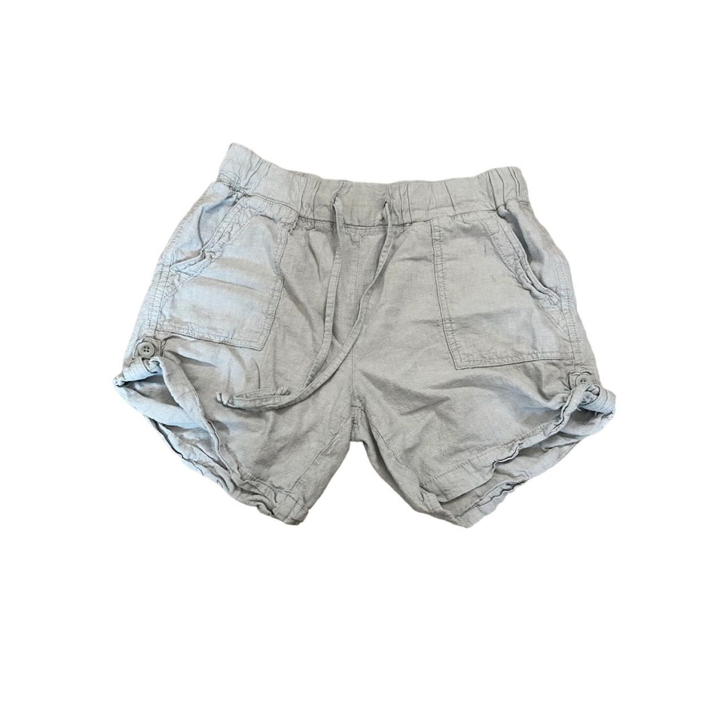 JOE FRESH Linen Blend Elastic Drawstring Waist Casual Cuff Cargo Short